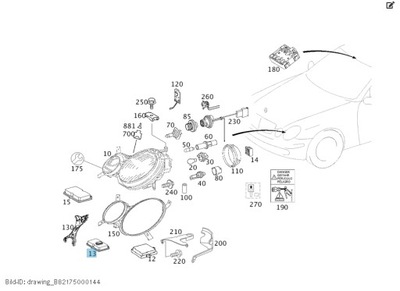 MODUŁ ПОВОРОТУ КСЕНОН MERCEDES-BENZ W211 A0038206026