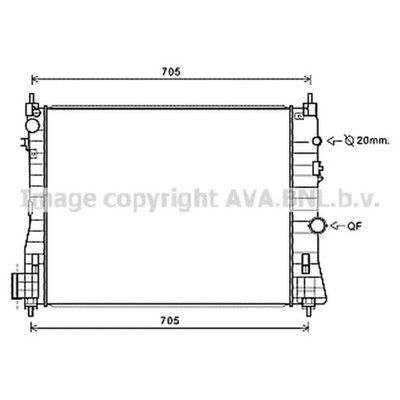 РАДИАТОР, СИСТЕМА ОХЛАЖДЕНИЯ ДВИГАТЕЛЯ AVA QUALITY COOLING OL2665