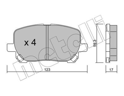 METELLI 22-0427-0 КОМПЛЕКТ КОЛОДОК ТОРМОЗНЫХ, HAMU