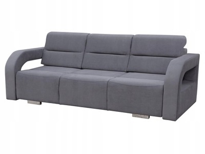 Szara Sofa do Salonu Rozkładana z PUFĄ GR1