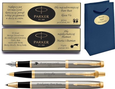 PARKER trio IM ROYAL BRUSHED GT TOREBKA GRAWER