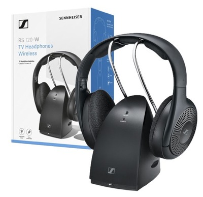 Słuchawki bezprzewodowe nauszne Sennheiser RS 120-W +NADAJNIK STACJA