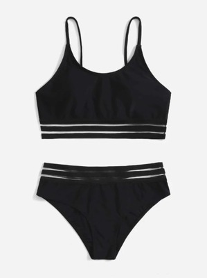 SHEIN CZARNE BIKINI KĄPIELOWE (11-12L)