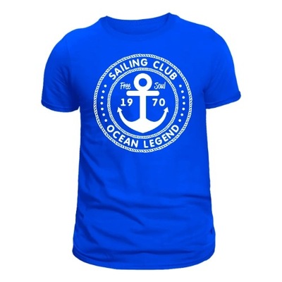 Ocean Legend Męski T-shirt Niebieski XL