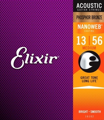 Elixir 16102 NW Medium 13-56 struny akustyczne 24h