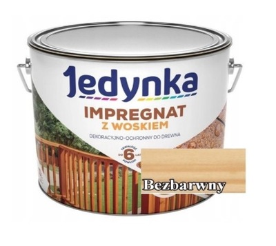 JEDYNKA impregnat do drewna z wosk. 10L BEZBARWNY