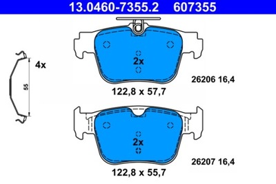 ATE 13.0460-7355.2 КОЛОДКИ ТОРМОЗНЫЕ ЗАД SKODA OCTAVIA 1,0-2,0 TSI 19-