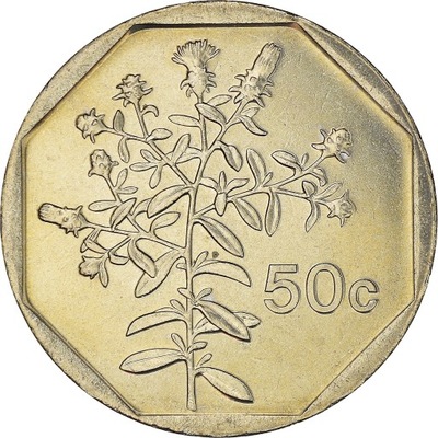 Moneta, Malta, 50 Cents, 2001, MS(60-62), Miedź-Ni