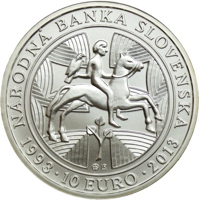 Słowacja, 10 euro 2013, 20. rocznica Narodowego Banku Słowacji, st. 1/1-