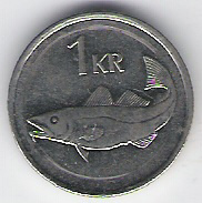 Islandia 1 krona 1991