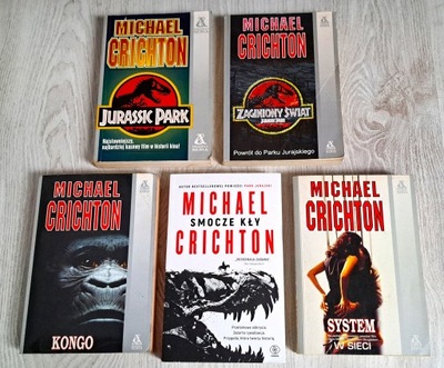 5x Michael Crichton Jurassic Park Jurajski Zaginiony Świat Kongo Smocze kły