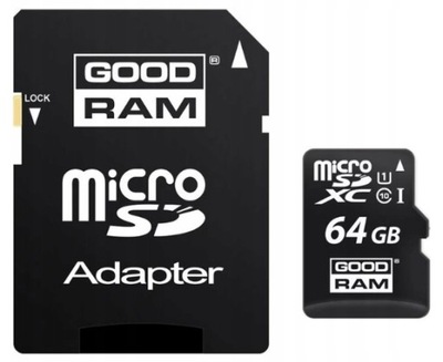 GOODRAM KARTA PAMIĘCI 64 GB MICRO SDHC + ADAPTER SD 10Class