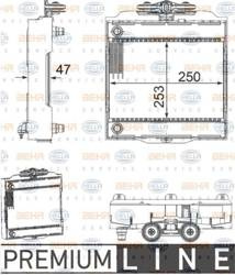 Радиатор воды bmw 5 f10 2010 - 2016 hella фото №1