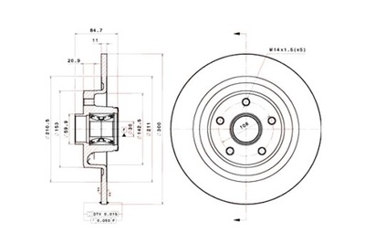 BREMBO DISCOS DE FRENADO 2SZT. PARTE TRASERA Z COJINETE RENAULT ESPACE IV  