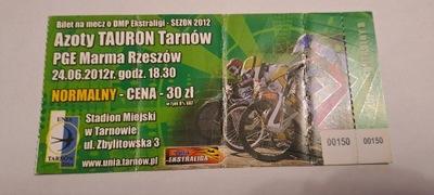 UNIA TARNÓW - STAL RZESZÓW 24-06-2012 - BILET ŻUŻEL SPEEDWAY
