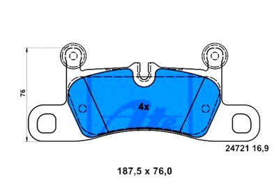 Ate тормозные колодки тормозные vw задняя touareg 3,0-4,2 tdi 10 фото №1