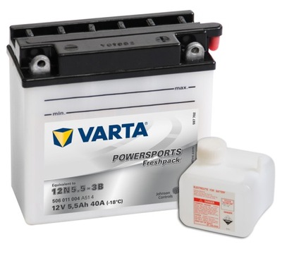 АКУМУЛЯТОР VARTA 12N5.5-3B 12V 5.5AH 40A