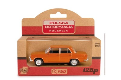Polski Fiat 125p FSO Brązowy Kolekcja PRL DAFFI Zabawka Model 1:43