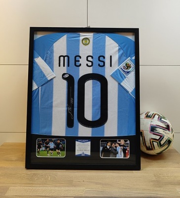 Leo Messi, Argentyny - koszulka z autografem w ramie od 1zł! (zag)