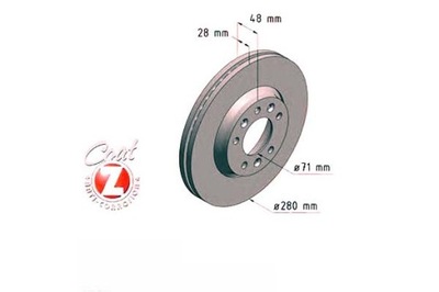 ZIMMERMANN ДИСКИ ТОРМОЗНЫЕ ТОРМОЗНЫЕ 2 ШТУКИ FIAT SCUDO 07- PR