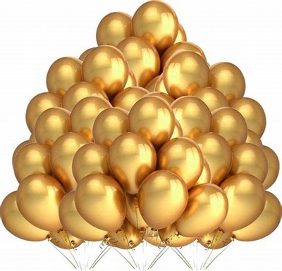 Balony 25cm Metaliczne Złote 100szt Bel