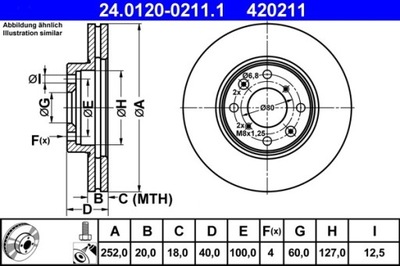 2X ДИСК ТОРМОЗНОЙ OPEL ПЕРЕД AGILA 1,0-1,2/1,3 CDTI 08-14 24.0120-0211.1