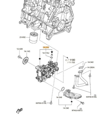 Насос масла mazda 3 6 cx5 2.2diesel 2012- оригинальный номер фото №1