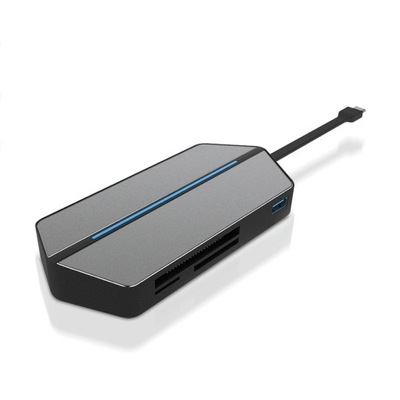 Gray USB C HUB to HD SD/TF CF Card Reader US HUB