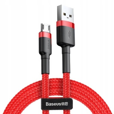 KABEL MICRO USB BASEUS CAFULE 2.4 A 1m CZERWONY