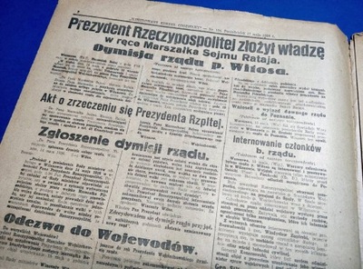 1926 Przewrót majowy - Prezydent złożył władzę...