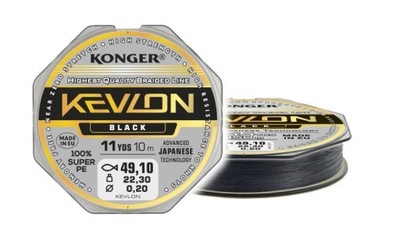 PLECIONKA PRZYPONOWA KEVLON BLACK X4 0,12/10m KONGER