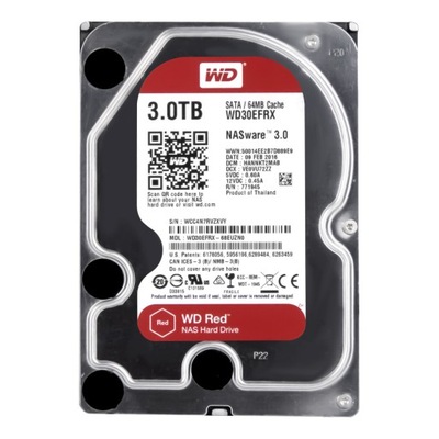 WD RED 3TB 5.4K 64MB SATA III 3.5'' WD30EFRX 3.0