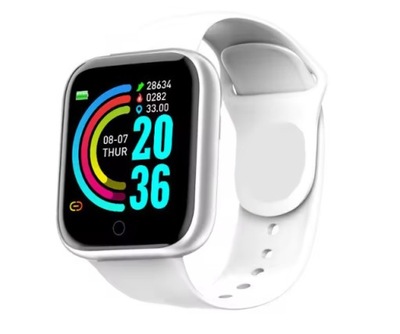 SMARTWATCH SREBRNY ZEGAREK SPORTOWY WODOODPORNY BLUETOOTH ANDROID IOS