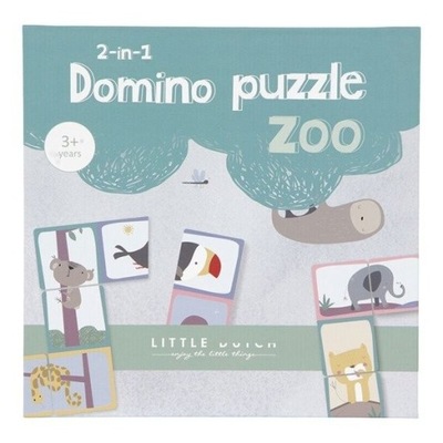 Gra Domino dwustronne Zoo układanka Little Dutch