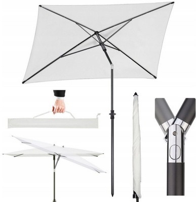 PARASOL OGRODOWY PRZECIWSŁONECZNY PROSTOKĄTNY POKROWIEC 210X140CM SEKEY