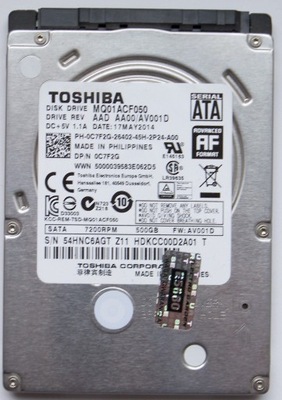 dysk hdd Toshiba 500GB 2.5"