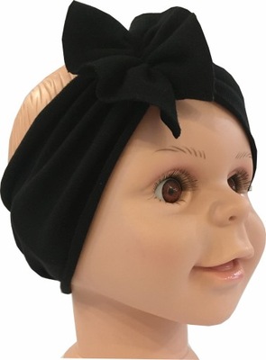 Opaska turban na głowę dla dziewczynki czarna, mix