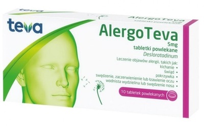 Alergo Teva 5 mg alergia uczulenie 10 tabletek