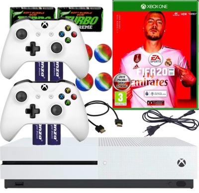 Konsola Xbox One S 1000GB 1TB + 2 ORYGINALNE PADY GRA MEGA KOMPLET FIFA 20