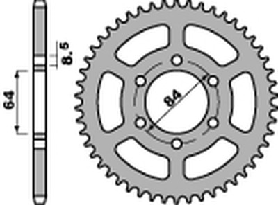 PBR ENGRANAJE PARTE TRASERA 809 56 F SUZUKI DR 125 SE 94-00 (LANC. 428) (JTR809.56)  