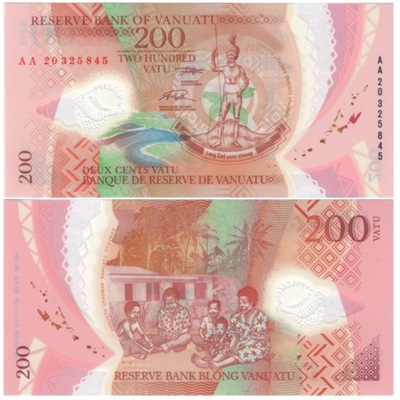 VANUATU 200 VATU 2020 P-12b UNC AA polimer