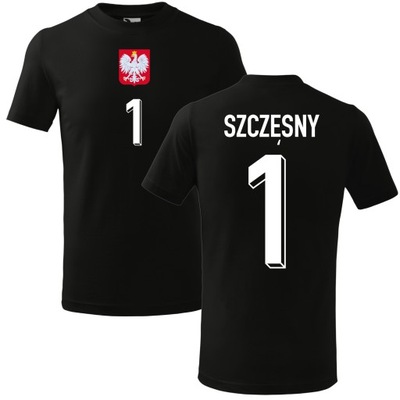 Koszulka POLSKA Polski 12 lata nadruk 152 piłkarska Szczęsny bawełna junior