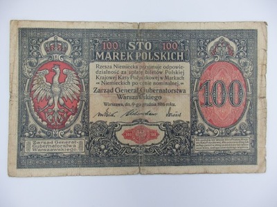 Polska - 100 marek polskich - 1916 - Generał - seria A