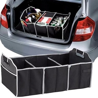 BOLSA ORGANIZADOR PARA DE MALETERO COCHE ALFORJA 52X32X32CM NEGRO LEKKI  