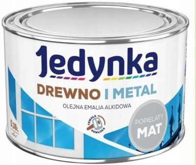 FARBA DO DREWNA I METALU JEDYNKA POPIELATY 0,36L