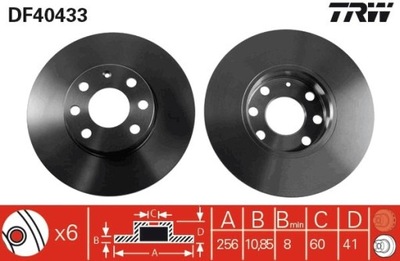 2X DISC BRAKE OPEL FRONT ASTRA 1,2 16V 98-05 DF4043  