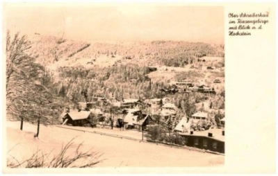 Ober-Schreiberhau im Riesengebirge mit Blick n. d. Hochstein 1940