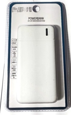 Powerbank 10000 mAh biały