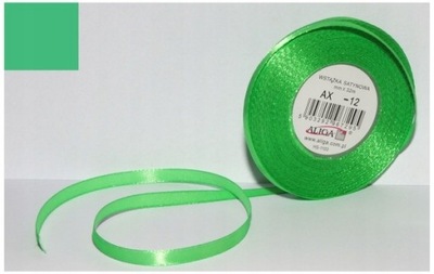 Wstążka satynowa zielona 6mm 32m