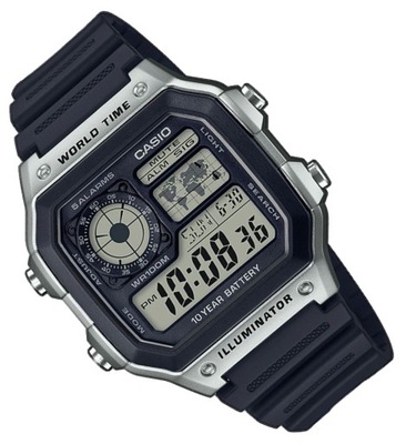 Sportowy zegarek na pasku Casio AE-1200WH 1C WR100